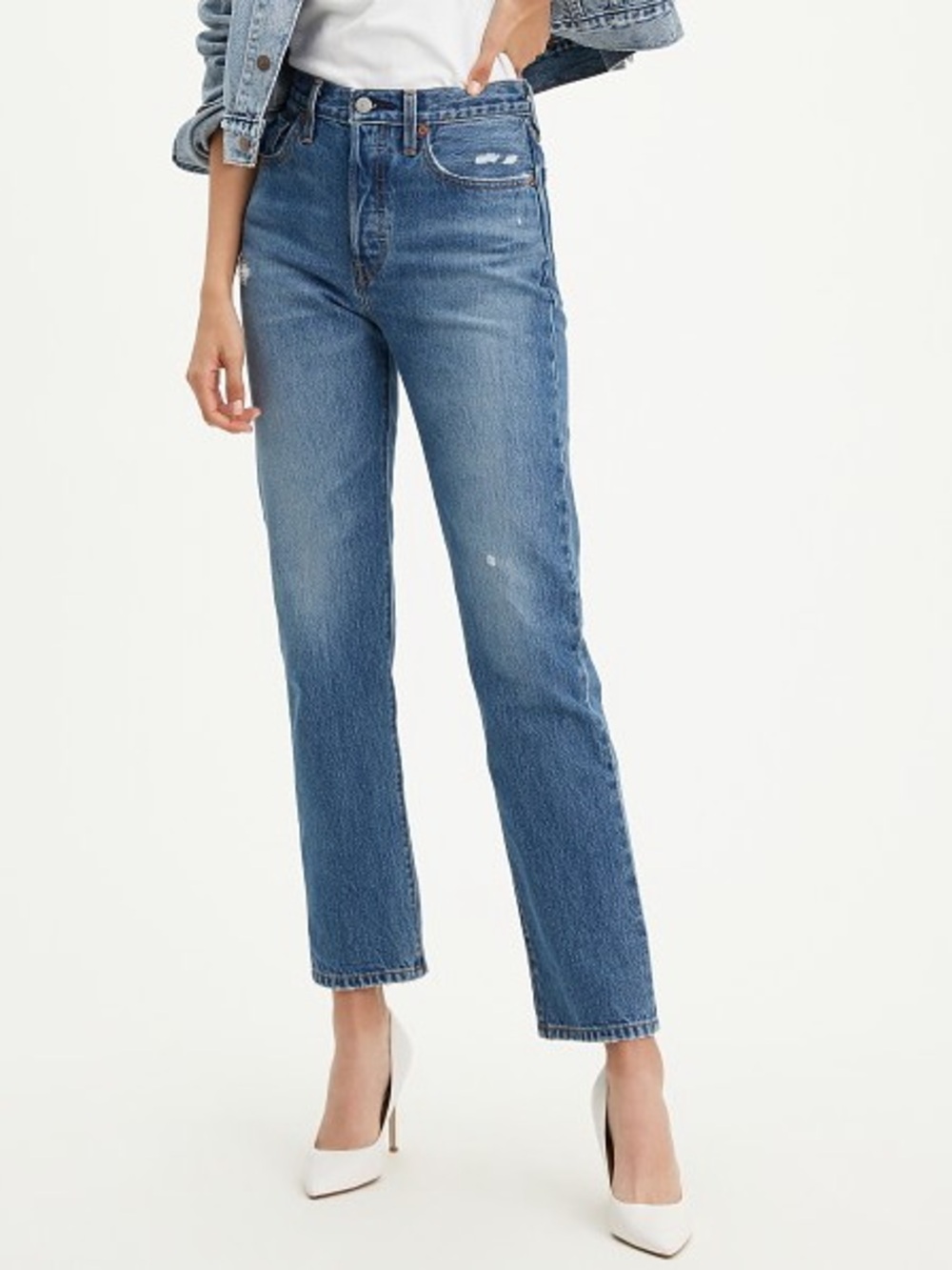 Levi's 501 original Mid Rise Straight Jeans - blue wash - size 23